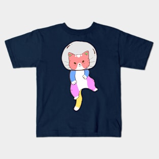 Colorful Space Cat Kids T-Shirt